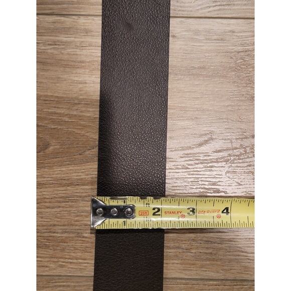 Chico's Wide Leather Belt Women's Sz S/M Brown Silver 40" L "READ" - Picture 6 of 12